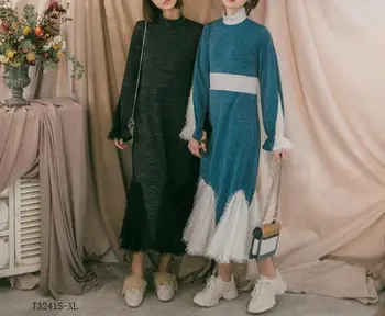 

European style 2019 New arrivals summer Spring fashion women clothes temperament patchwork loose vintage dress T3241