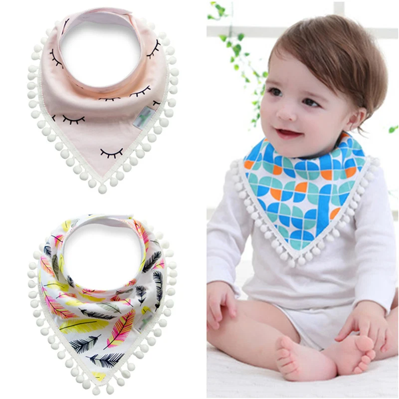 Bavoirs En Coton Pour Bebes Filles Bandana Renard Dessin Anime Avec Pompon Aliexpress