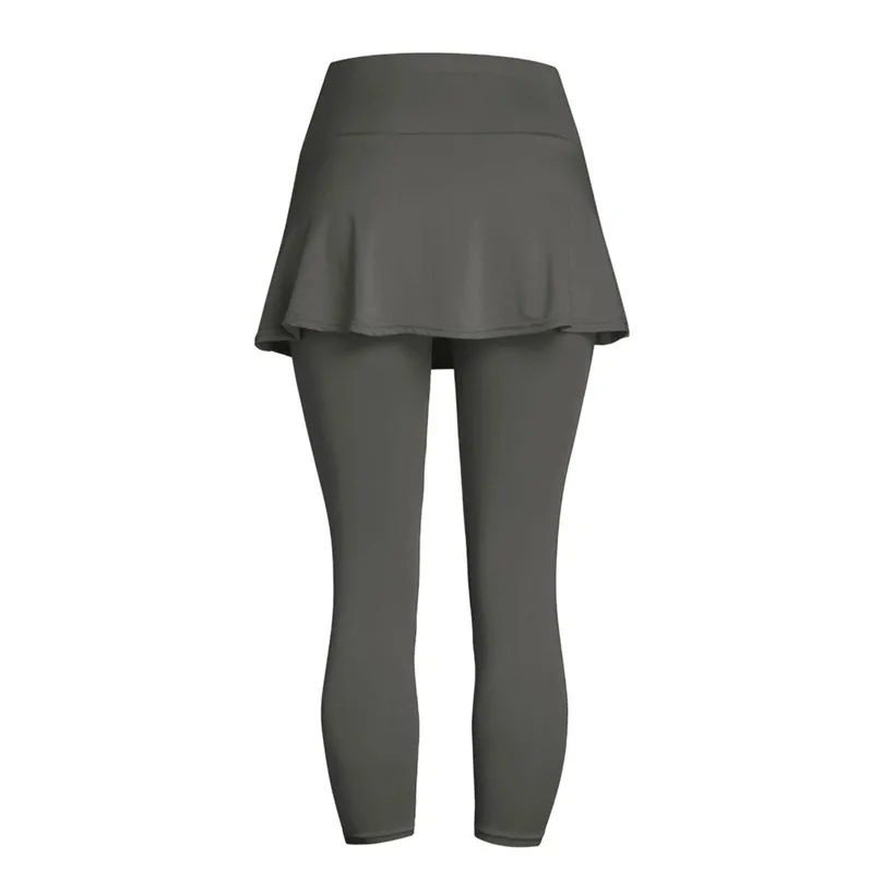 Women's Casual Skirt Leggings Tennis Pants Sports Fitness Cropped Culottes Sports Skirt Pants #4M15 (26)