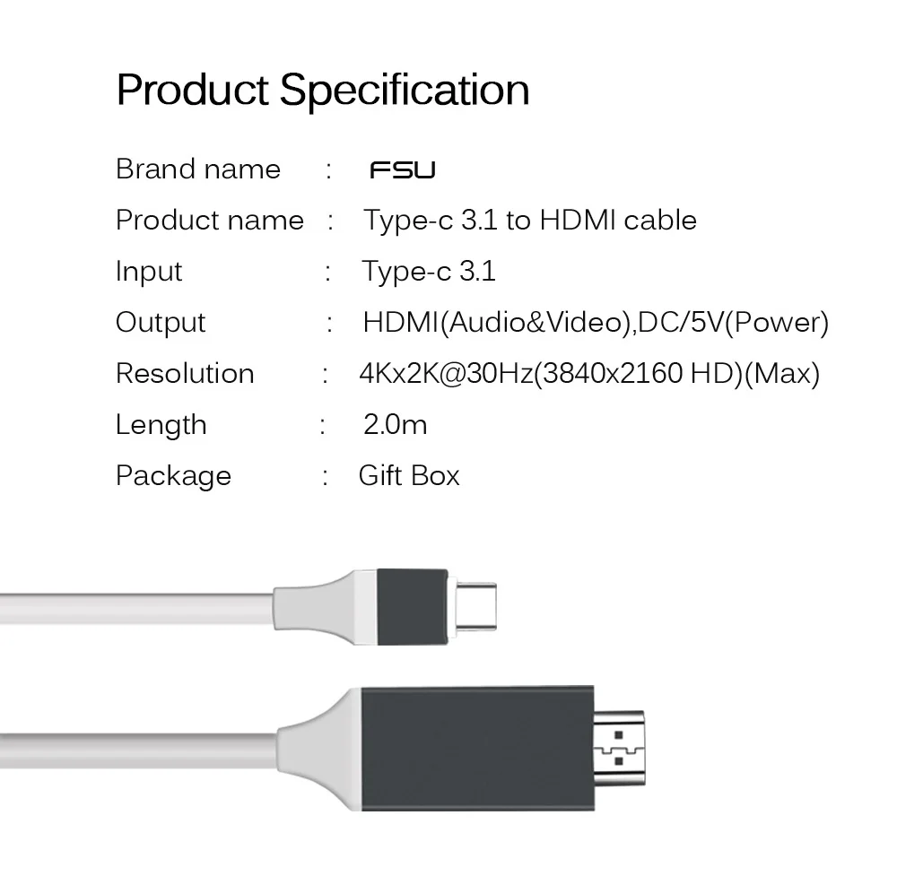 4k type C USB к HDMI Кабель-адаптер 1080P USB к HDMI конвертер для samsung Galaxy S8 HDTV Android сотовый телефон