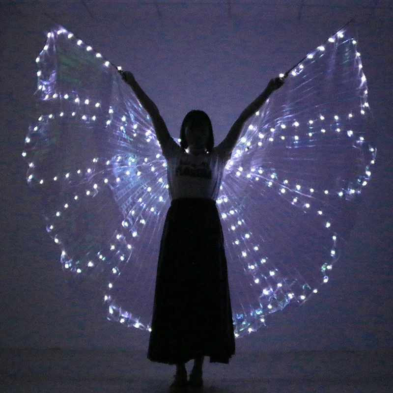  Belly Dance LED Wings Colorful Performance Costume Dance Accessories Girls LED Wings Costume LED Bu - 33043750037