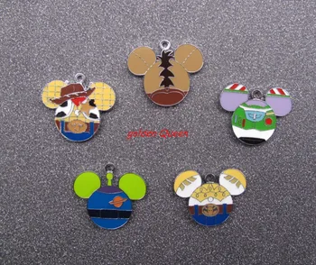 

New 200pcs cartoon Mickey's head Enamel Metal Charm Pendants DIY Jewelry Making Mobile Phone Accessories M05