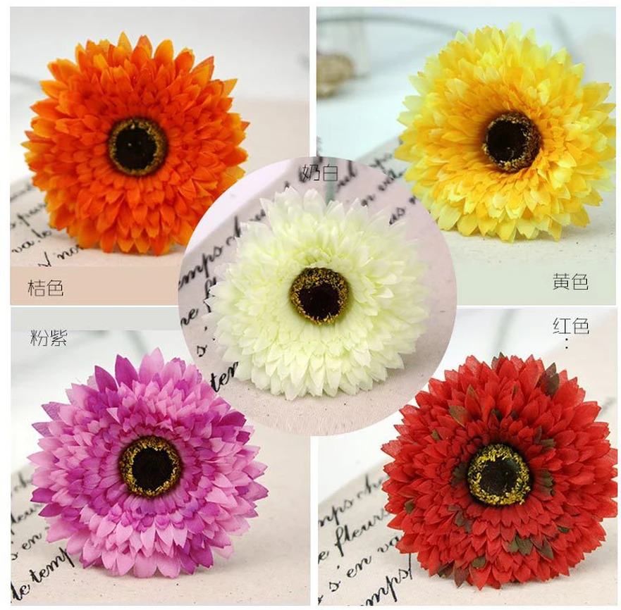 11PCS Gerbera Artificial Flower for Wedding Decoration Silk Flowers