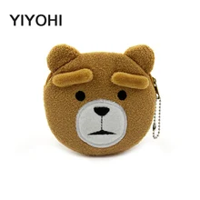 11 см* 10 см милый стиль плюшевый мишка на молнии плюшевая сумка для монет кошелек Kawaii Детский кошелек женские кошельки мини сумочка