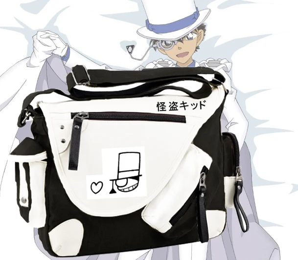 

anime Detective Conan Shoulder Bag PU+Canvas Crossbody Bags Schoolbags Messenger Bag for student Shoulder Package 2 style