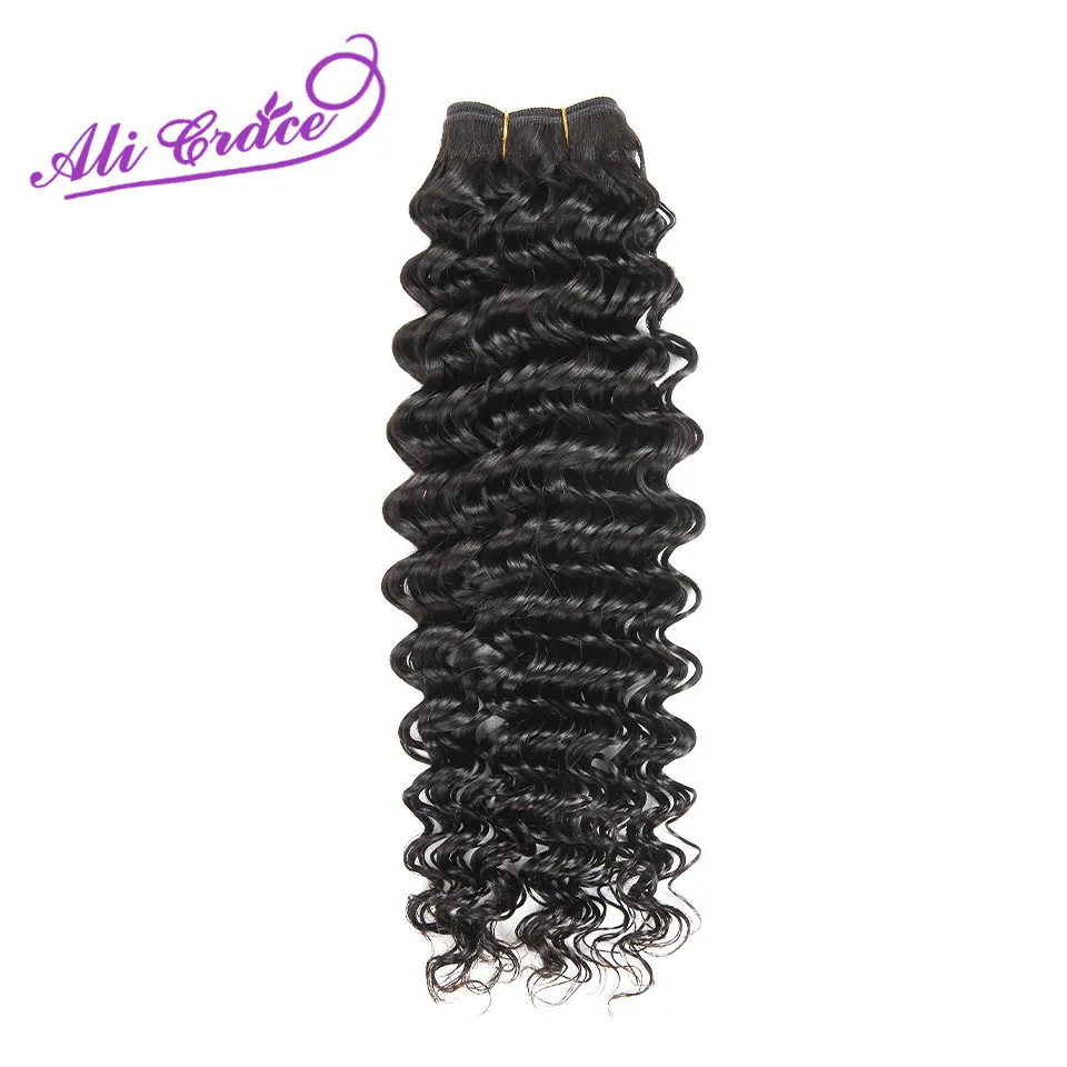 

ALI GRACE Hair Peruvian Deep Wave Hair 1 Bundle 100% Remy Human Hair Weave Natural Color 12-28 Inch