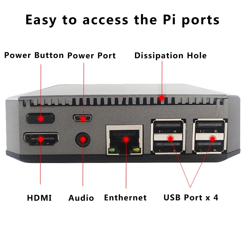 Новый дизайн Raspberry Pi 3 model b плюс алюминиевый корпус индивидуальный металлический коробка подходит для Raspberry Pi 3B + 3B корпус Pi3 корпус