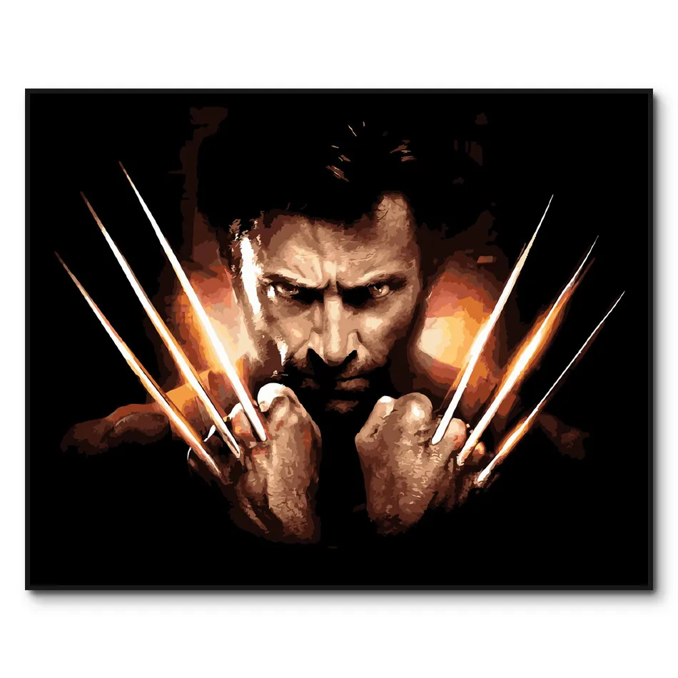

Logan Howlett DIY Painting By Numbers Kits X-Men Picture Wolverine Painting Acrylic Paint On Canvas Home Decor Wall Art Picture