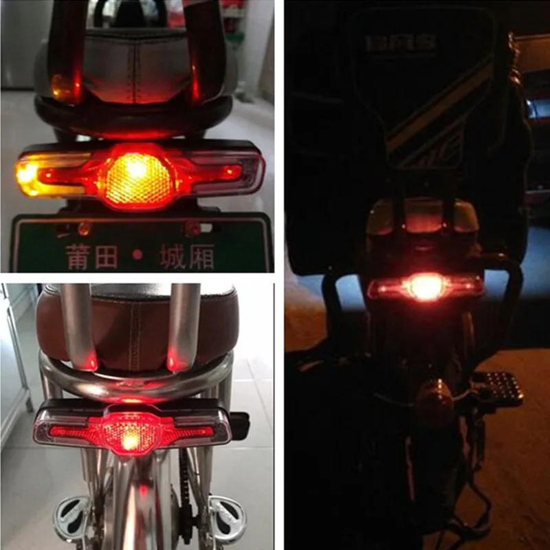 Discount 5 Led Bicycle Rear Light For Electric Bike 36V 48V 60V eBike Tail Light For Hub Motor Kits Mid Motor Kits Conversion Kit 3