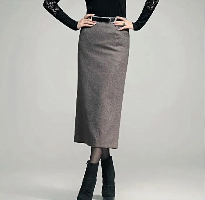 Женская шерстяная юбка карандаш Осень зима|skirt sports|pencil artskirt blouse |
