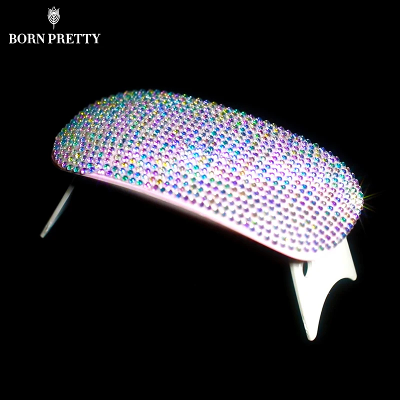 

BORN PRETTY Rhinestone 6W Nail Dryer LED Lamp Mini Mouse Shape UV Lamp Pink White Portable USB Cable for Curing