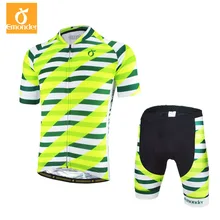 EMONDER Cycling jersey Set 2018 Summer Bicycle Short Sleeve Jersey Bib Short Anti-UV Set For Men Italian Elastic Band