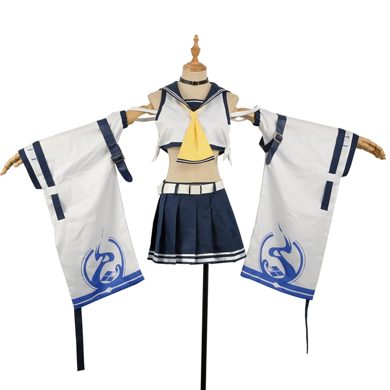 Костюм для костюмированной вечеринки в стиле игры Азур Лейн эсминец Аянами класса Фубуки на заказ, летнее платье, чулки в стиле Battleframe, серебристое платье