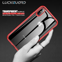 LuckGuard для iPhone XS Max XR X 10 чехол Полный Защитный Тонкий TPU& акриловые прозрачные чехлы для iPhone 6S 6 7 8 Plus X