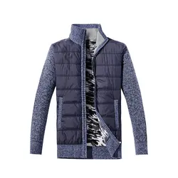 Laamei 2018 новый мужской толстый свитер пальто мужской осень зима вниз свитер пальто черный синий серый молния свитер куртка Верхняя одежда 3XL