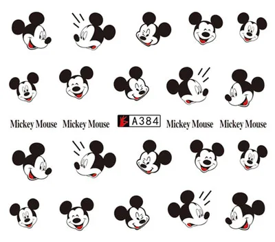 

Stickers for Nails Water Decals Lovely Mickey Mouse Nail Slider Art designs Decorations Manicure Foil Adhesive Pegatinas Polish