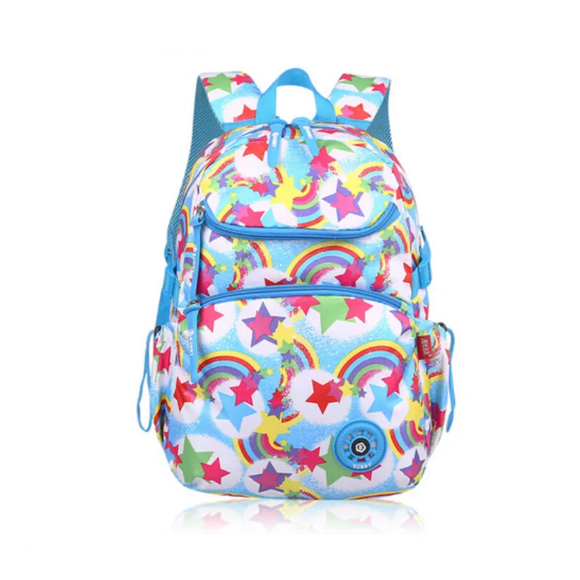blue rainbow bag school bags for girls cute pink student bag for kids