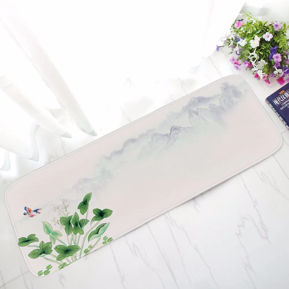 

Printed Memory Foam Coral Fleece Carpet Kitchen Bathroom Skid Resistance Water Absorption Floor Mat Area Rugs Home Supplies