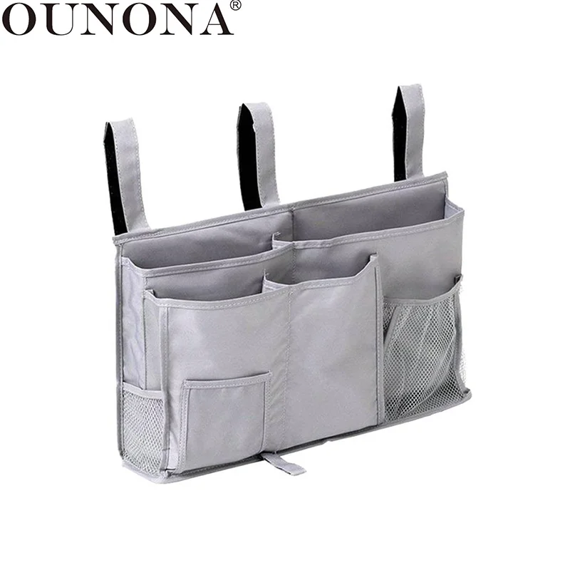 

OUNONA Oxford Bedside Storage Bag Waterproof Dorm Bed Hanging Organizer Bag Seat Back Hanging Bag for Bed Table Sofa