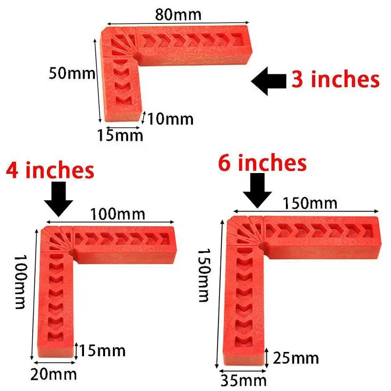 3/4/6 дюймов 90 градусов позиционирования квадраты пластиковый зажим квадратный прямоугольный зажим деревообрабатывающие столярные инструмент
