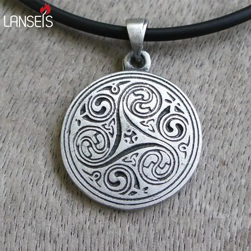 

lanseis10pc Trinity magic merlin triskele triquetra celti symbol pewter pendant