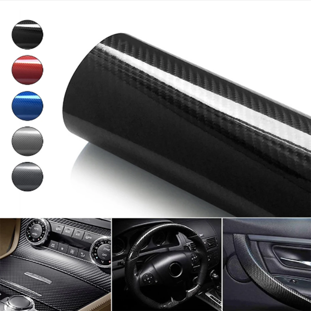 

New Promotion! 152x10/20/30cm 5D Carbon Fiber High Glossy Film Car Motorcycle Accessories Interior Decoration For All Cars