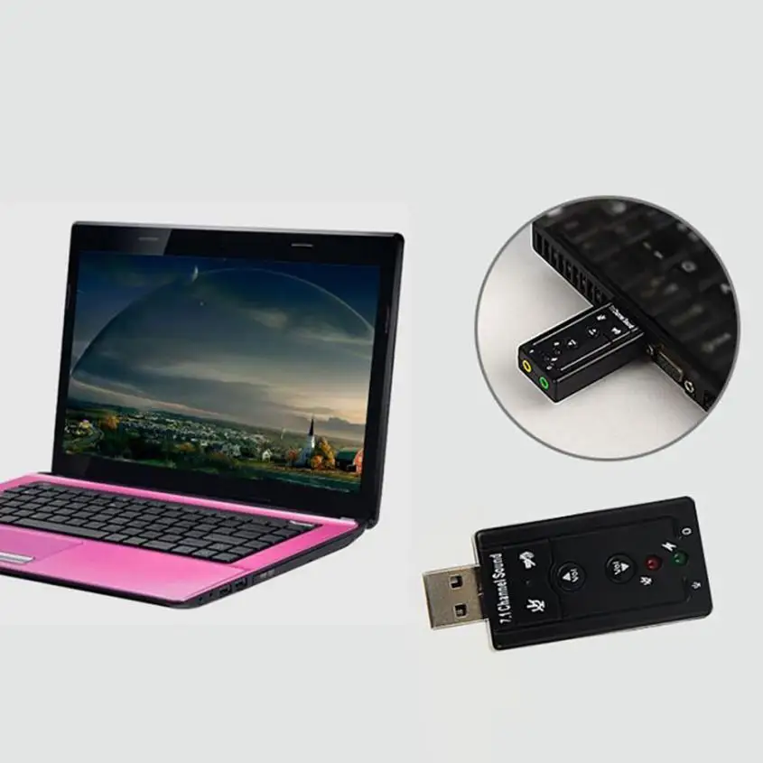 Аудио Usb 7 1 Canali Esterna 3D Звуковой адаптер для ПК ноутбука карты Bluetooth WIFI подключение 17