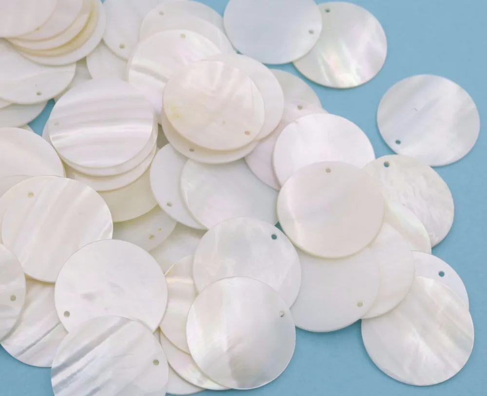 

10PCS 30mm Round Coin Shape Shell Natural White Mother of Pearl Jewelry Making
