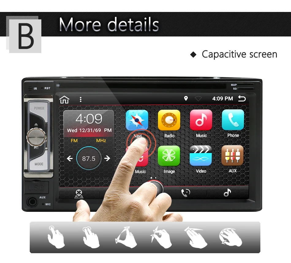Flash Deal Eunavi Universal 2 Din Android 8.1 Car DVD Player Radio Stereo System 2din GPS Navigation WiFi Bluetooth Touch Screen 1024*600 15