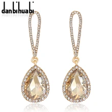Danbihuabi брендовые новые элегантные серьги с кристаллами шампанского для женщин модные ювелирные изделия для свадебной вечеринки
