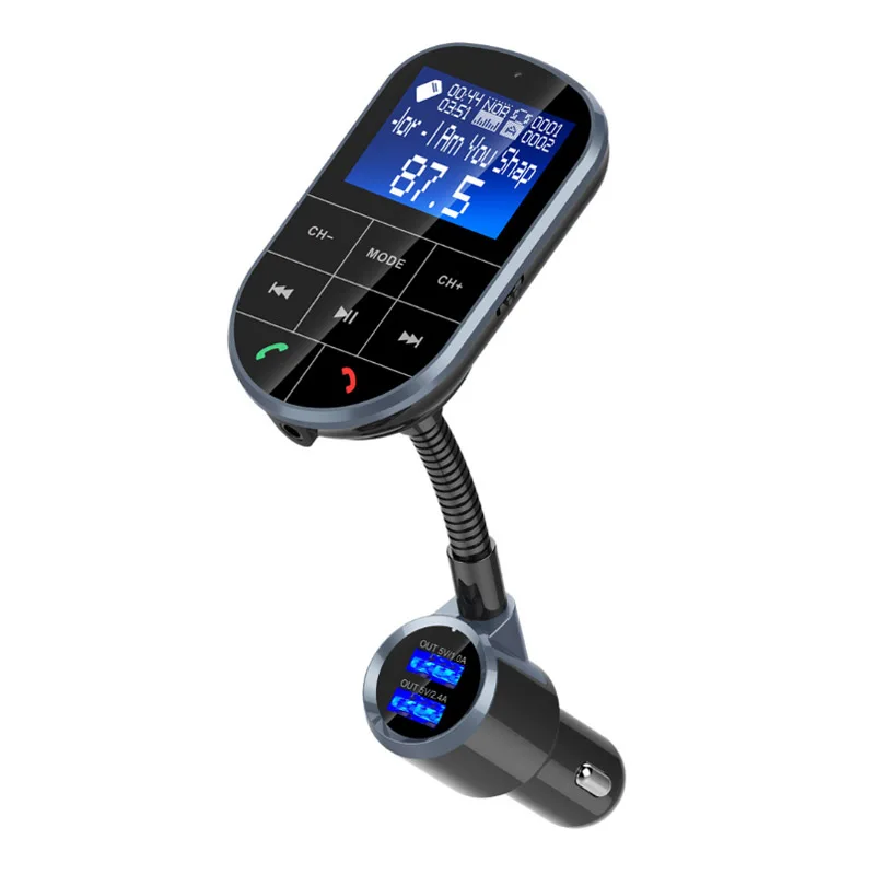 Автомобильный комплект jajabor с Bluetooth Handsfree Вызов fm-передатчик беспроводной A2DP стерео AUX аудио воспроизведение музыки большой 1,4 дюймовый ЖК-дисплей