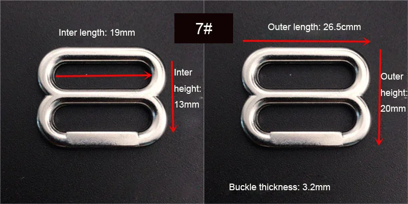 19 Размер, 100 шт., металлическое прямоугольное кольцо из сплава, Регулировочная Пряжка для бюстгальтера для одежды, эластичная лента, регулируемые пряжки