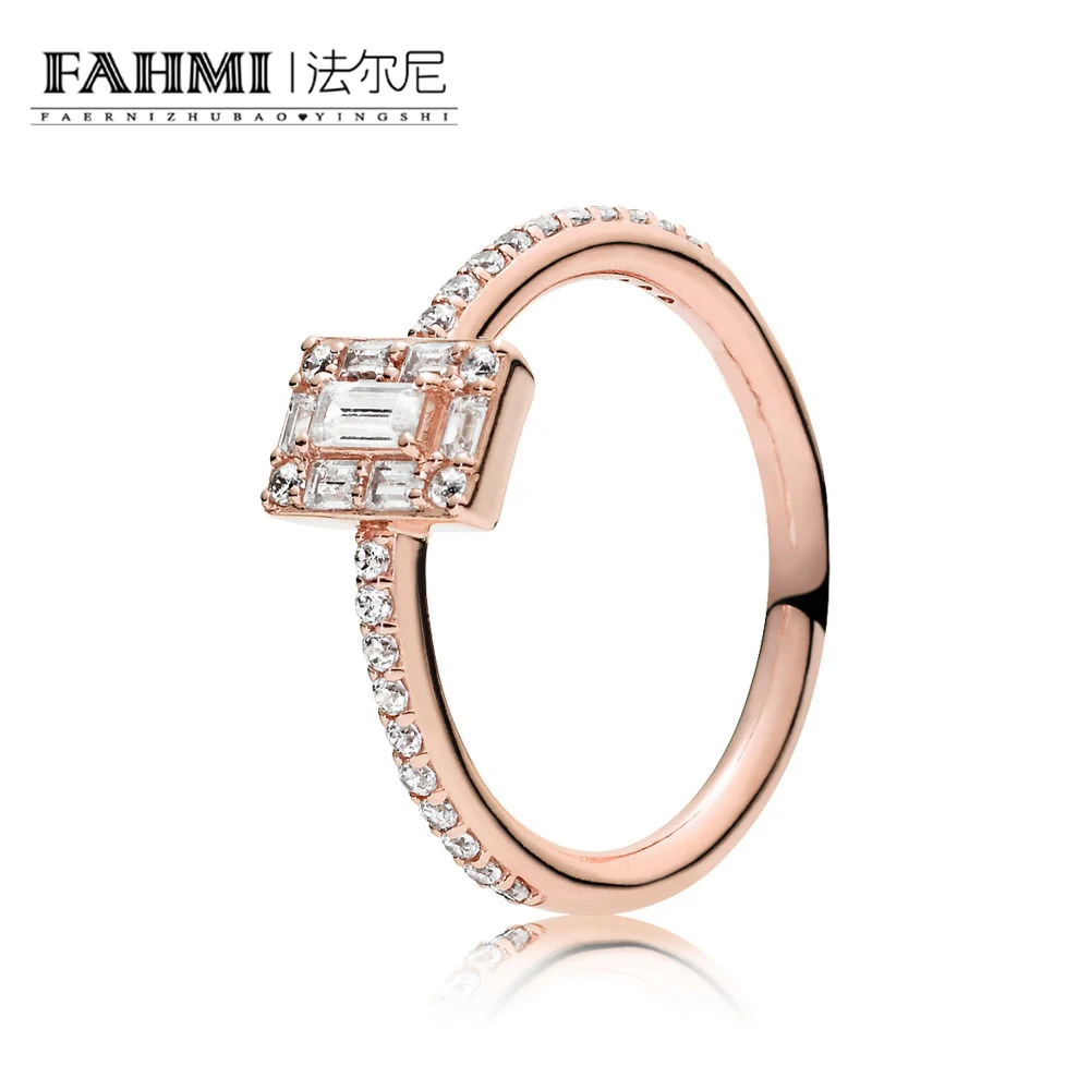 

FAHMI 100% 925 Sterling Silver New 187541CZ Rose Luminous Ice Ring Fashion Women Elegant Gift Jewelry Factory Direct