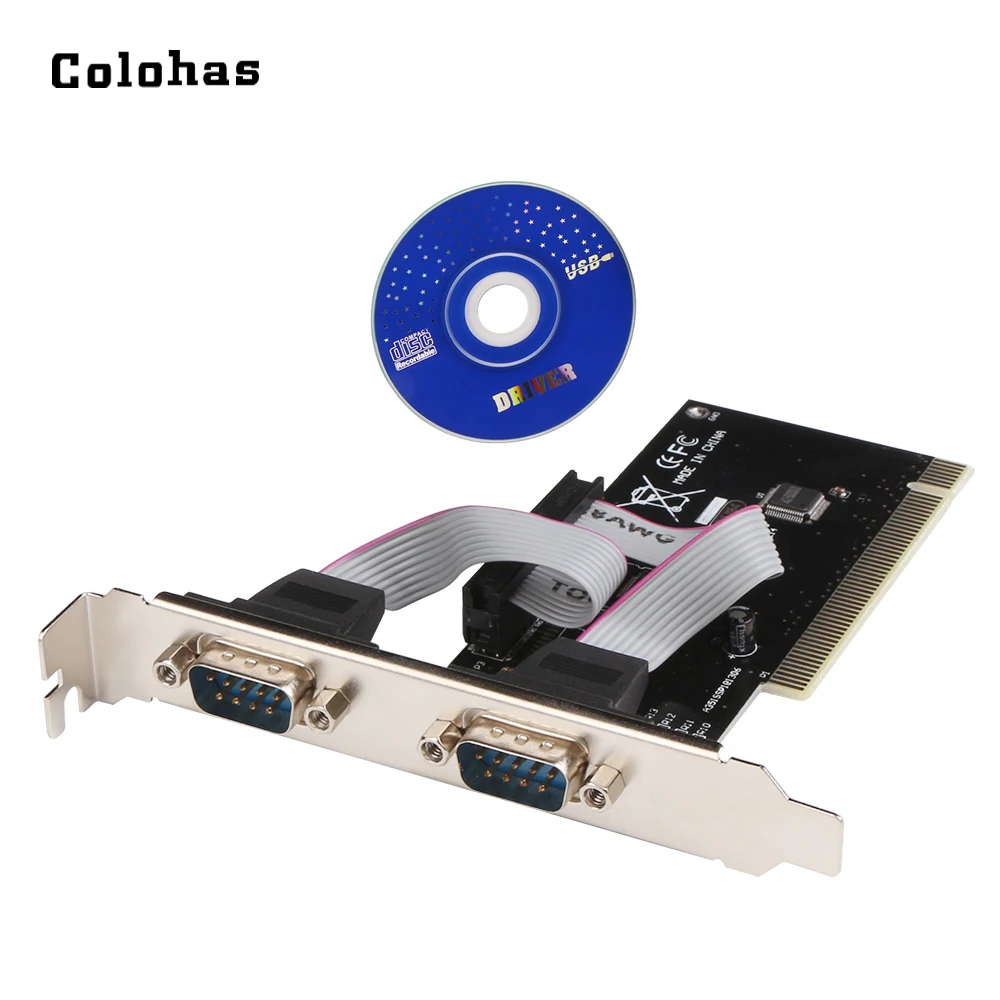 PCI в 2 порта RS232 Расширение карты COM двойной 9 контактный последовательный порт