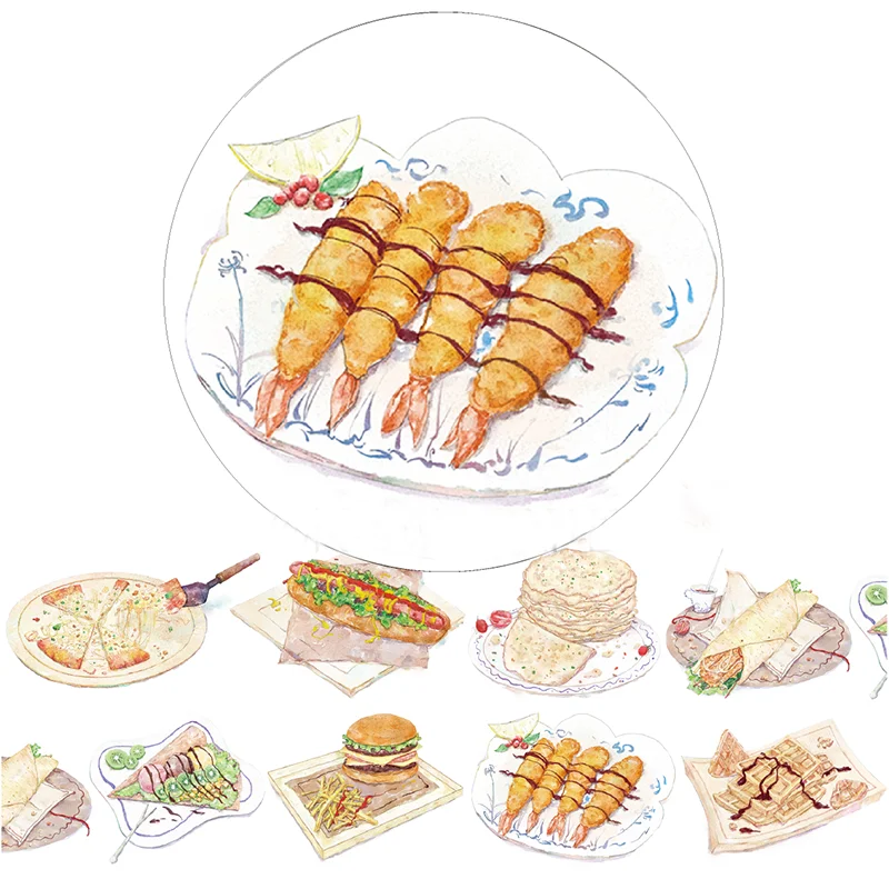 

1 Pcs 3.5cm Wide Japanese Food Washi Tape Adhesive Tape DIY Scrapbooking Sticker Label Masking Tape Gourmet festival decoration