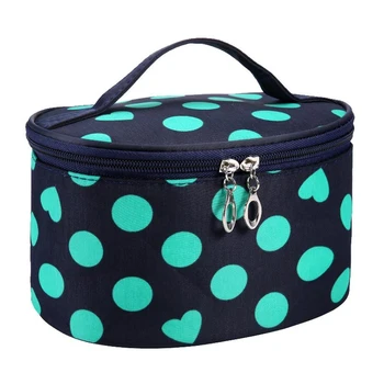 

Tote Women Polka Dot Heart Cosmetic Storage Bag Travel Makeup Organizer Pouch