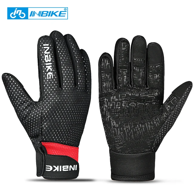 US $7.23 INBIKE Bike Gloves Winter Cycling Gloves Windproof Warm Outdoor Sports Hiking MTB Bicycle Gloves Fo