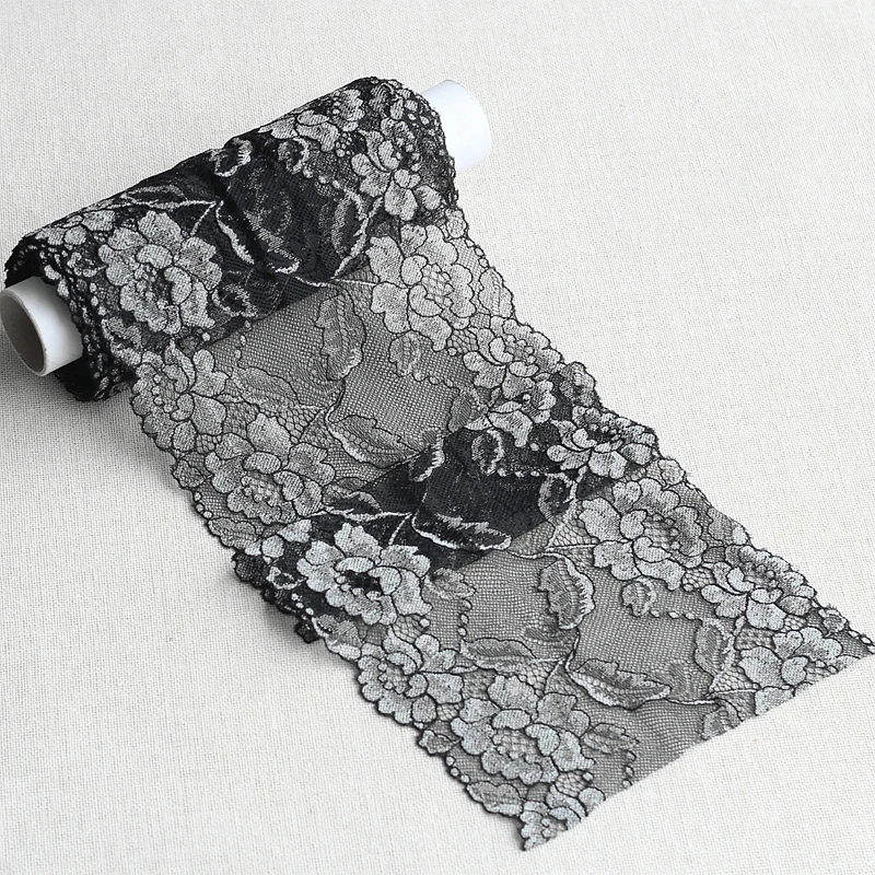 

MLAEY2Yards blue/silver Exquisite Elastic stretch Lace Trim High Quality Lace Fabric DIY Craft&Sewing Dress Clothing Accessories