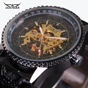 

Vintage Mechanical Watch Military Skeleton Watches Fashion Automatic Self Wind Wristwatches Men Watch JARAGAR relogio masculino