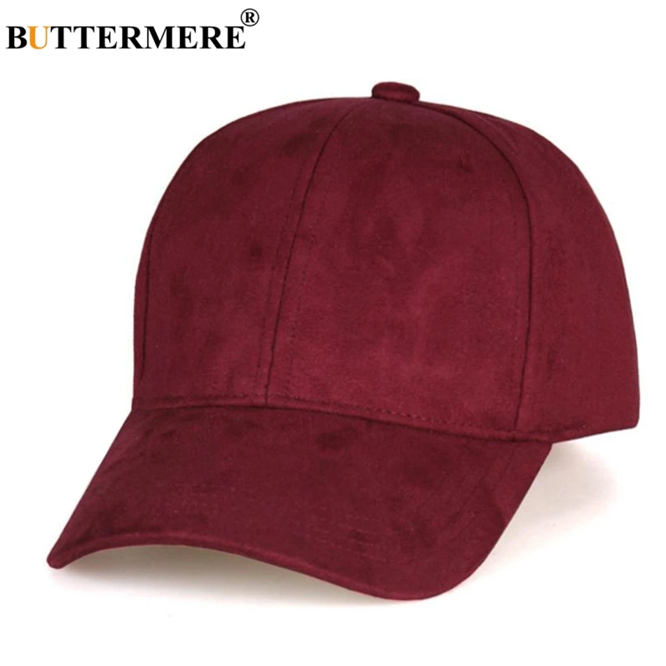 BUTTERMERE бордовый бейсболки женские замшевые Повседневное Snapback Шапки Для мужчин Solid Регулируемая Кепка «Утконос» УФ осень бейсболка