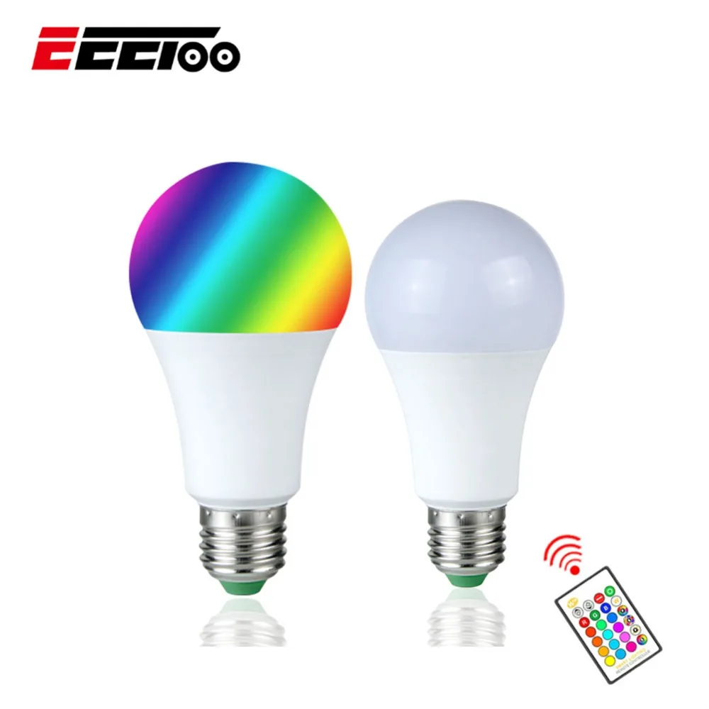 Новый E27 10 Вт 15 RGB светодиодный светильник лампа для изменения цвета с ИК пультом