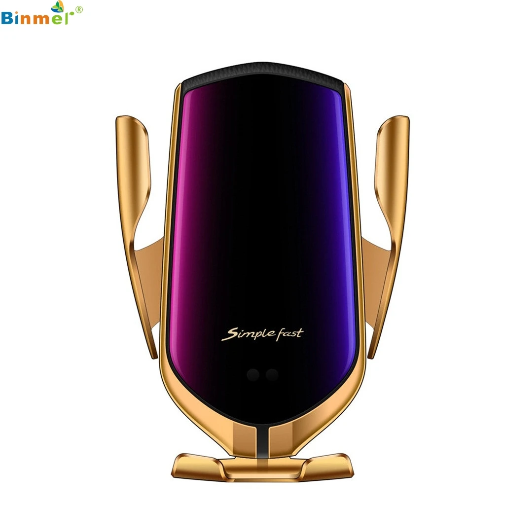 

Binmer Intelligent automatically clamps wireless charger over temperature protection fast charging base for Samsung for iPhone
