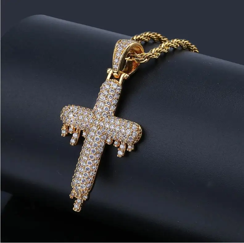

New Woman Jesus Luxury Jewelry Clear Cubic Zirconia Cross Necklace For Free Shipping