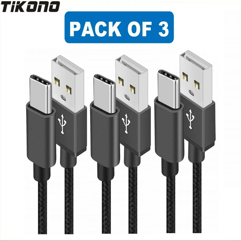 

3xPCS Heavy Duty USB Type C Charging Cable - for Samsung Galaxy Note 9 S10 S9 S8 A5 A7 A8 Type C Cable S9 Plus for One Plus