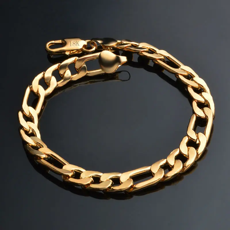 Chain Link Bracelet Hip Hop Jewelry Stamp 20cm Cuban 8mm Men Aeproduct