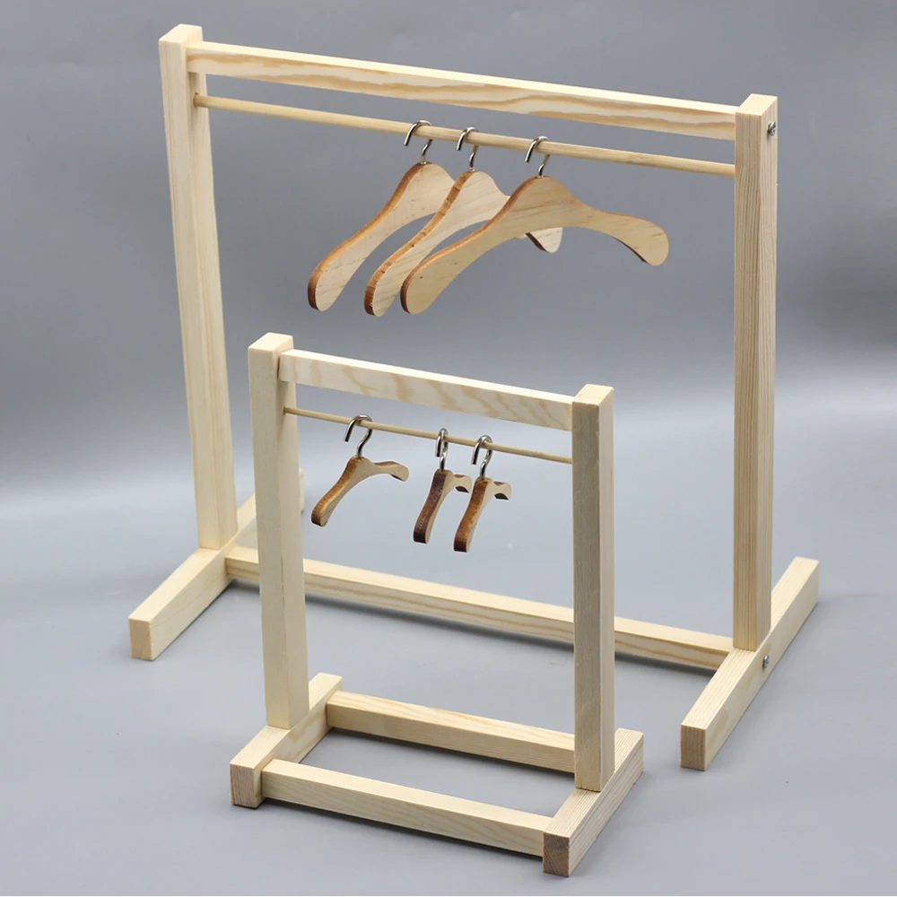

1/6 1/3 1/4 1/8 1/12 BJD doll Furniture Accessories Wooden Shelf clothes Hanger for barbie Blyth dolls toy