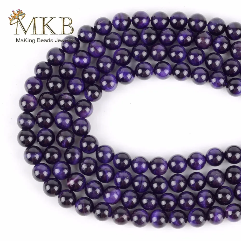 

Natural Round Beads Purple Tiger Eye Stones Beads 6 8 10mm Loose Spacer Beads Diy Bracelet Necklace Jewelry Making 15inches
