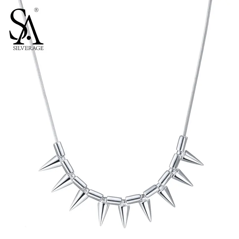 SA SILVERAGE 925 Sterling Silver Pendant Necklace for Women Charm Punk Style Fine Jewelry Cute Mother's Day Gift SA SILVERAGE 925 Sterling Silver Pendant Necklace for Women Charm Punk Style Fine Jewelry Cute Mother's Day Gift