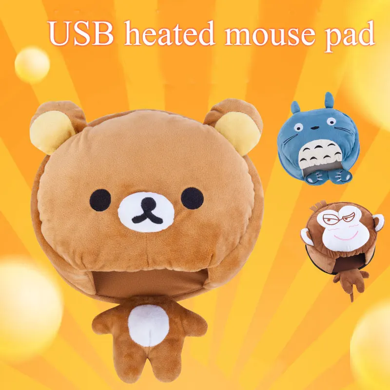 

Lovey cartoon heating mouse pad with wrist rest for laptop desktop computer users using at Winter, warm and comfortable mat rug