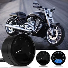 Multifunction LCD Backlight Digital Motorcycle Odometer Tachometer Speedometer Gauge Motorbike 12000RPM Support Alarm Function